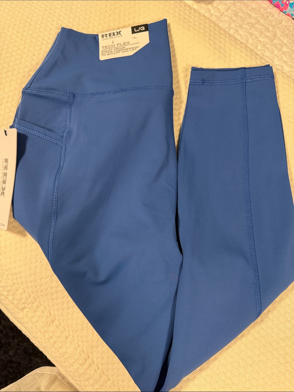 RBX Women's Royal Blue Tech Flex High-Rise full length legging - Picture 2 of 2